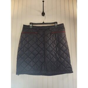 Duluth Trading Co Women's Quilted Insulated Mini Skirt Navy Zip Size L W38x19L